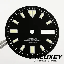 NH36 29mm Black Watch Dial Green Luminous For NH36 Movement Replacement Parts Fit 3 O'clock 3.8 O'clock Case Crown