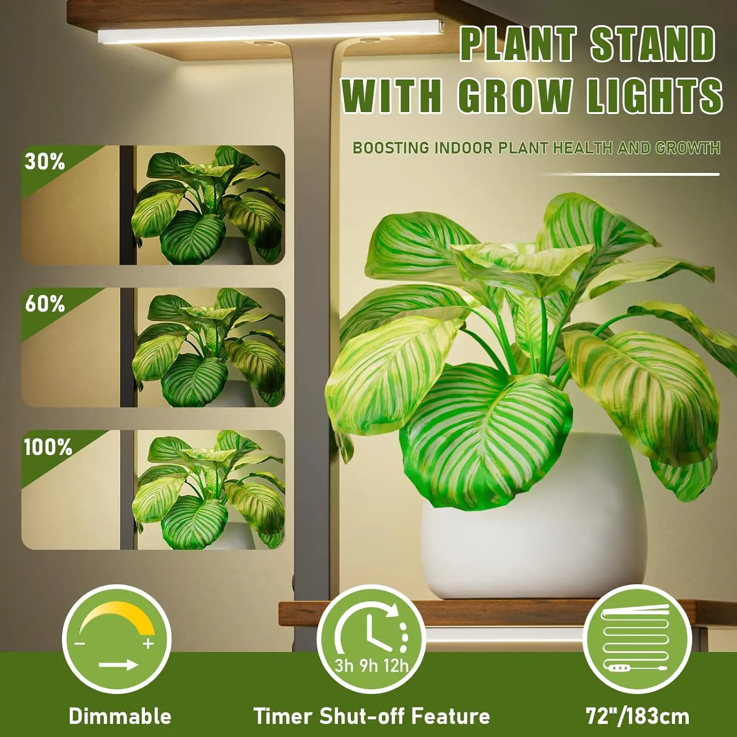 Plant Stand Indoor Met Kweeklamp-2 Pack Metalen Plant Plank Voor Kamerplanten Meerdere, 5 Gelaagde Hoekplant Standplanken