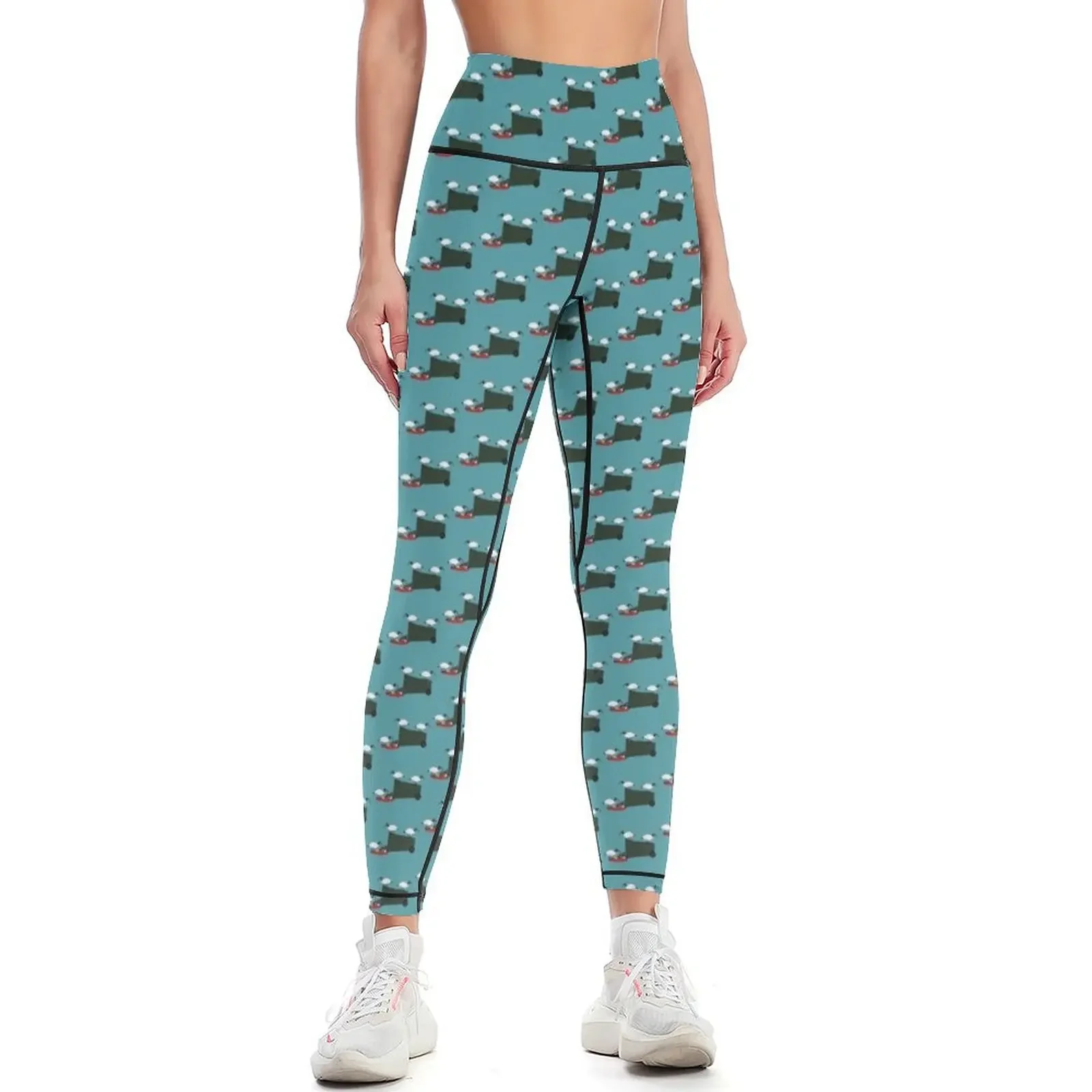 

Bin Chickens Eating Lunch on Sea Blue Leggings sports shirts gym Golf wear Women's sports Sports pants for Womens Leggings