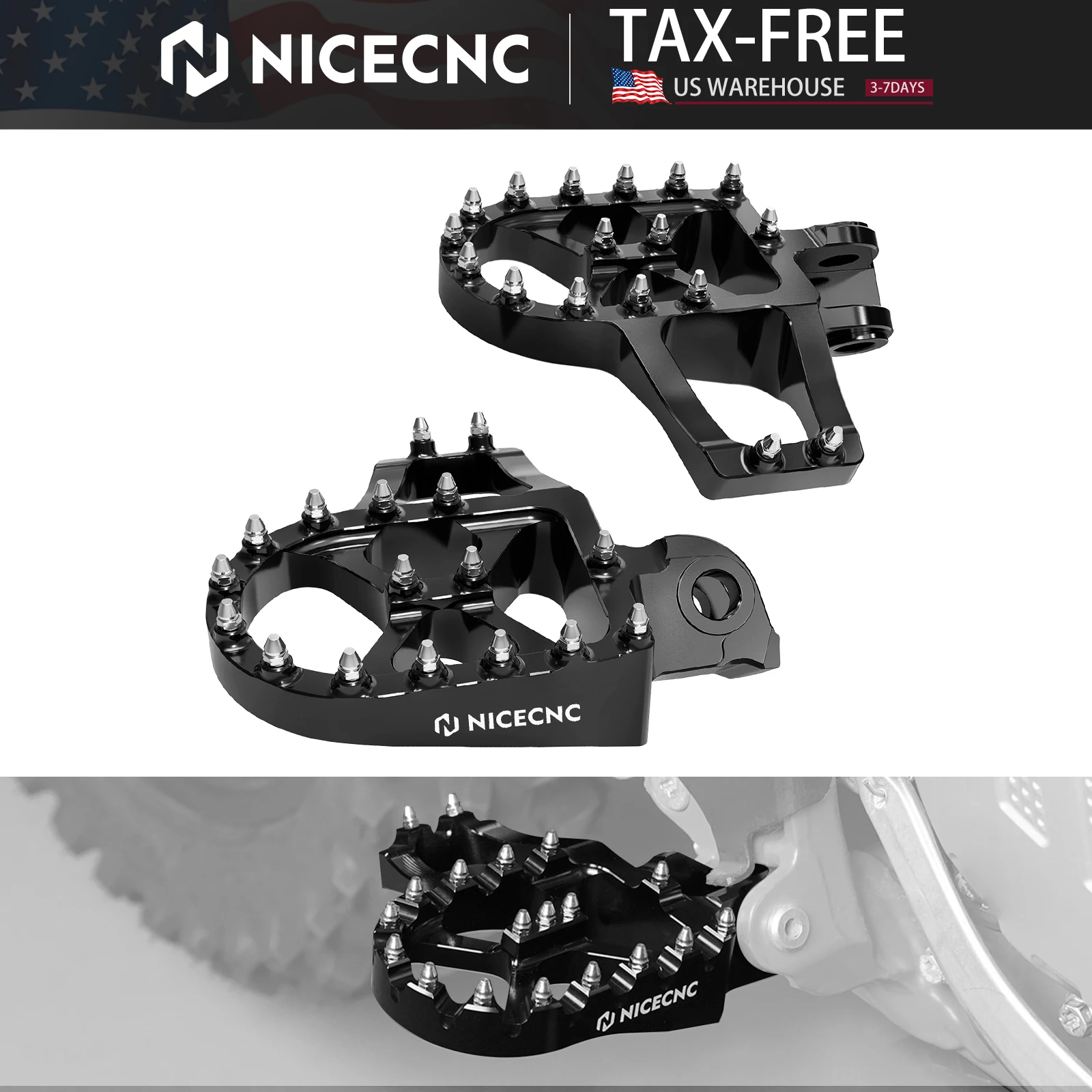 

NICECNC For KTM EXC 300 1998-2015 Extender FootPegs Footrests With Backward For KTM EXCF 350 SX 125 Husqvarna TE300 GasGas EC300