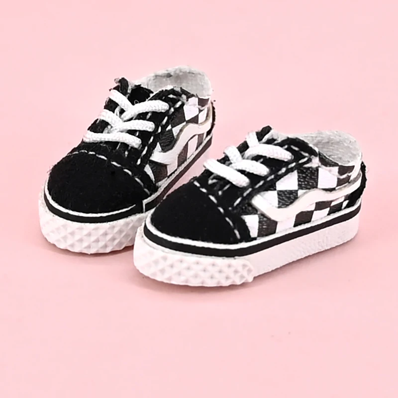 New Ob11 Doll Black Canvas Skate Shoes With Shoelace Doll Accessories Cute For Penny, Ymy, Obitsu 11,Molly, Gsc,1/12 Bjd Doll