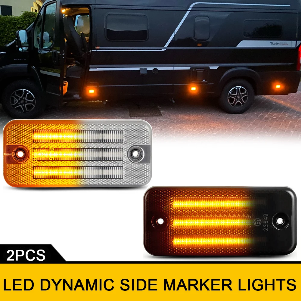 

Dynamic Amber LED Side Marker Turn Signal Lights For Jeep Cherokee Fiat Ducato Iveco Daily EuroStar Stralis Car Indicator Lamp