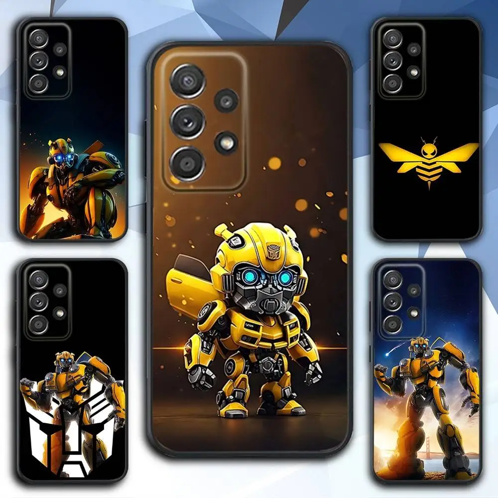 

B-Bumble RobotS Bee Phone Case For Samsung S 25,24,23,22,30,21,10,9,Ultra,Plus,Lite,FE,4,5 G Soft Black Case