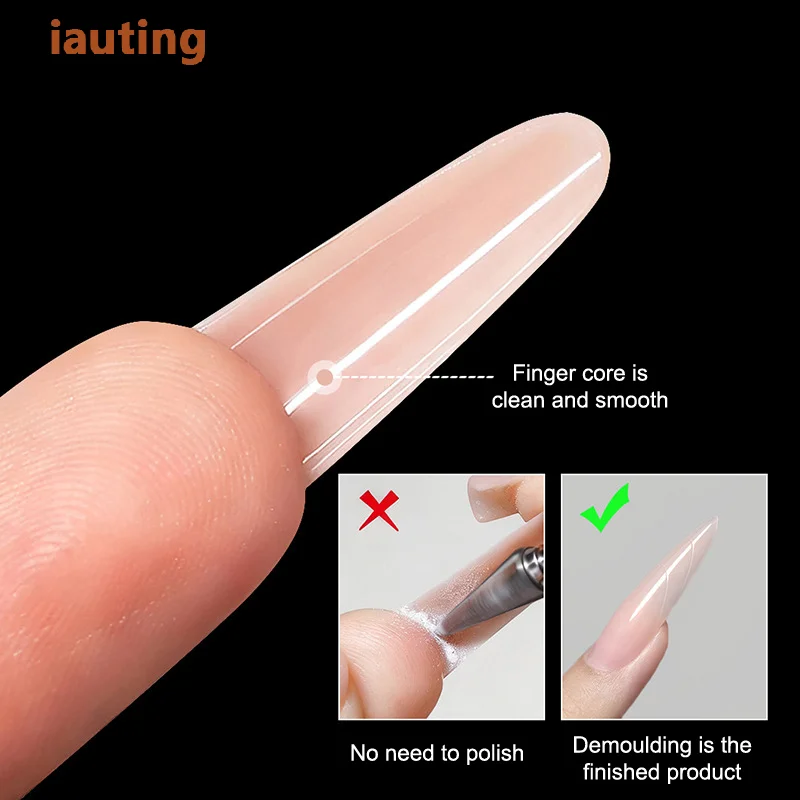 ساندويتش أشكال أظافر مزدوجة 240 قطعة 14 مقاس ملحقات سريعة-أشكال مزدوجة على شكل حرف T أظافر بيضاوية أشكال قالب علوي قالب سفلي ثلاثي الأبعاد #6