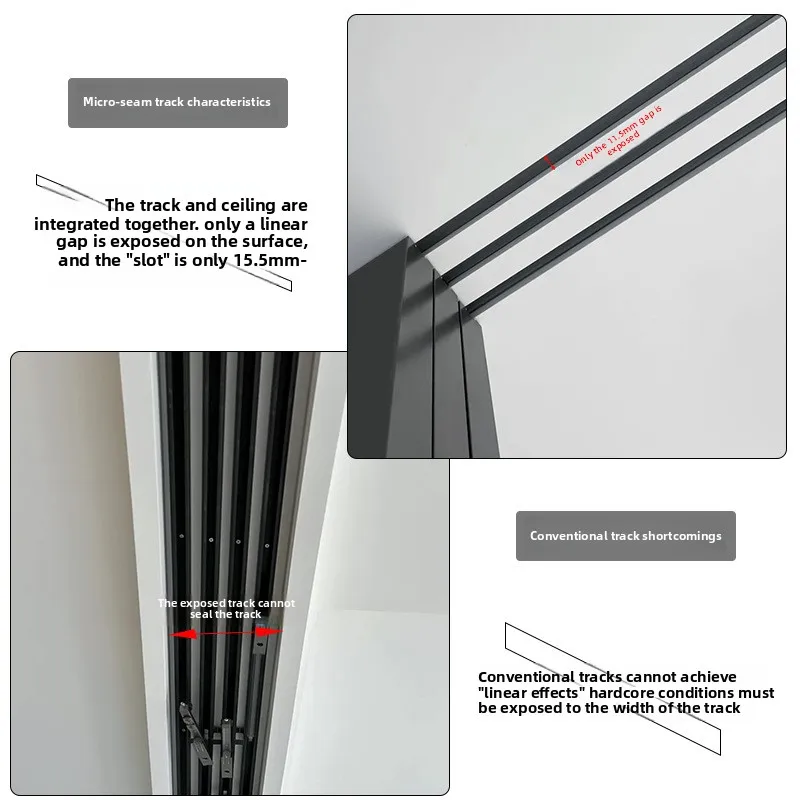 

Light Start Line Type Micro-seam Four-link Door Left and Right Mutual Push Sliding Door Track System Accessories Full Set
