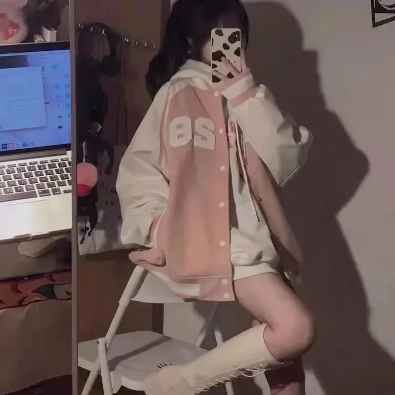 Американская мода, спортивная ветровая бейсбольная женская одежда, весенне-осенняя свободная куртка в консервативном стиле с принтом;6,а'3.к;8,