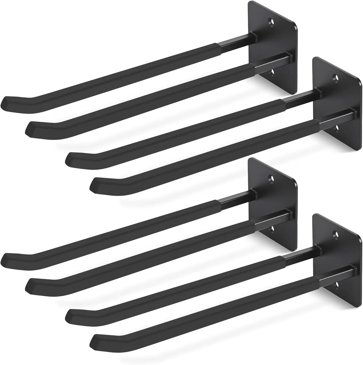 14 Inch Large Garage Hooks, 4Pcs Heavy Duty Wall Mount Organizer for Tools, Tires, Ladders and More
