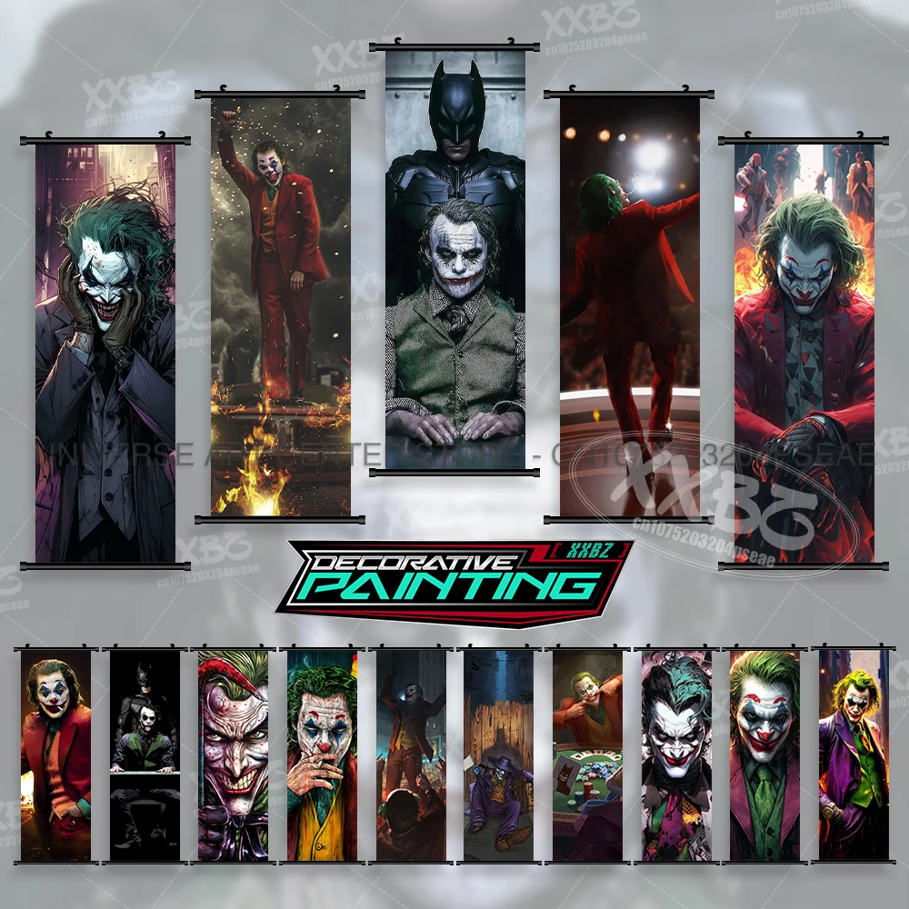Póster de película para Joker, obra de arte de pared impresa, decoración del hogar, pintura colgante, figuras clásicas de cómics DC, imagen en rollo de lienzo para habitación