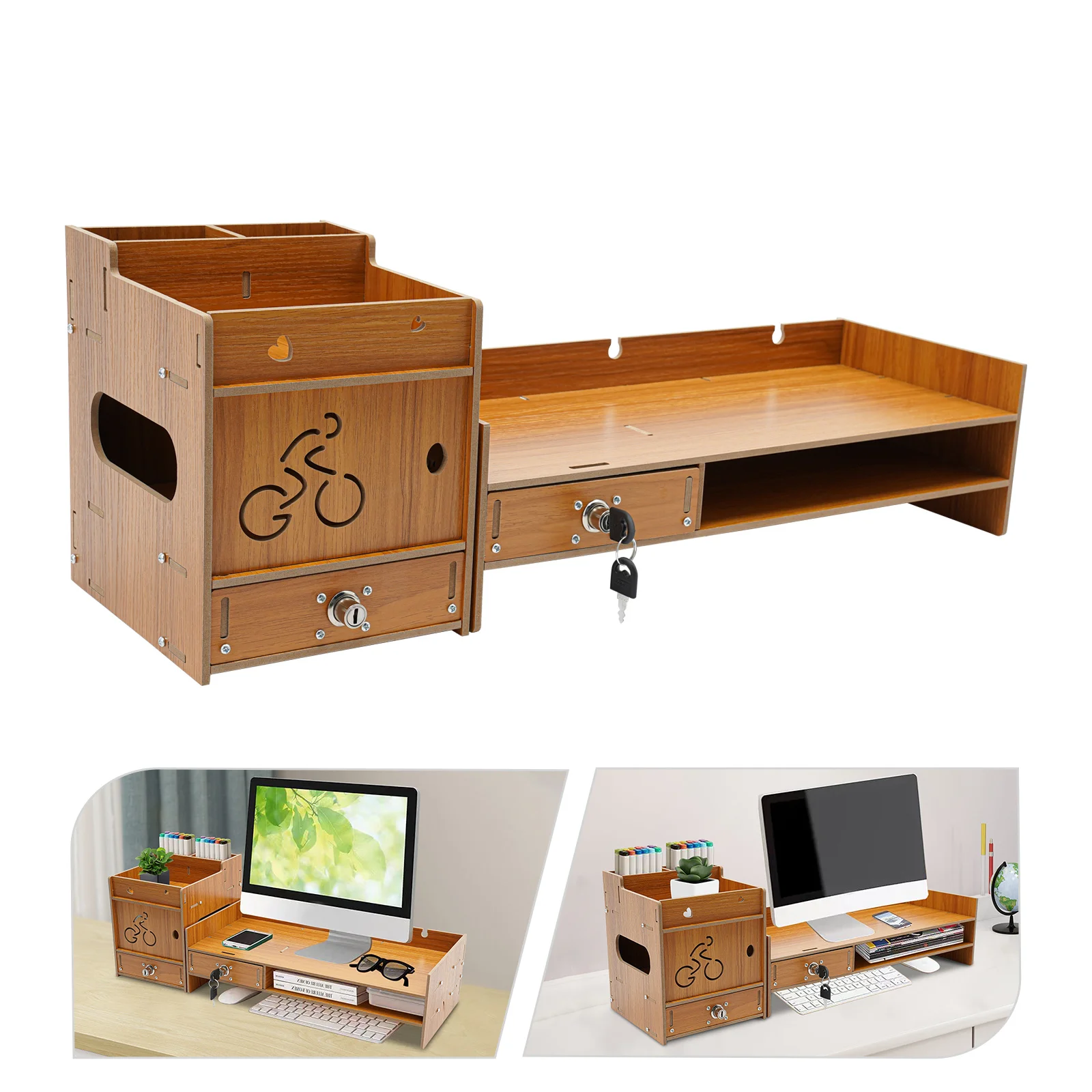 

NEW Computer Monitor Height Increasing Frame-Cherry Wood, Suitable for Use in Offices, Game Rooms, Study Rooms NEW