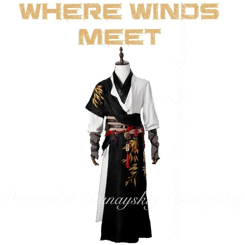 

CyWHERE WINDS MEET Game The Young Master Xia Cosplay With Initial Set And Black Long Wig A Knight-errant Cosplay Costume Full Su
