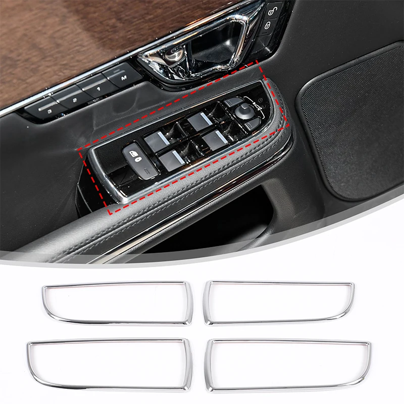 

For Jaguar XJ 2010-2019 Automotive Window Lift Decorative Frame ABS Glossy Automotive Modification Accessories