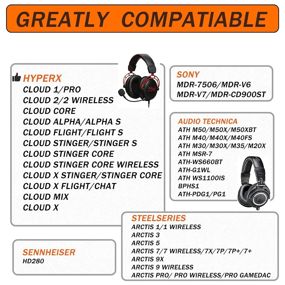 Leather Sleeve Cooling Gel Replacement Earpad for HyperX Cloud 2 HyperX Cloud Stinger Headphone