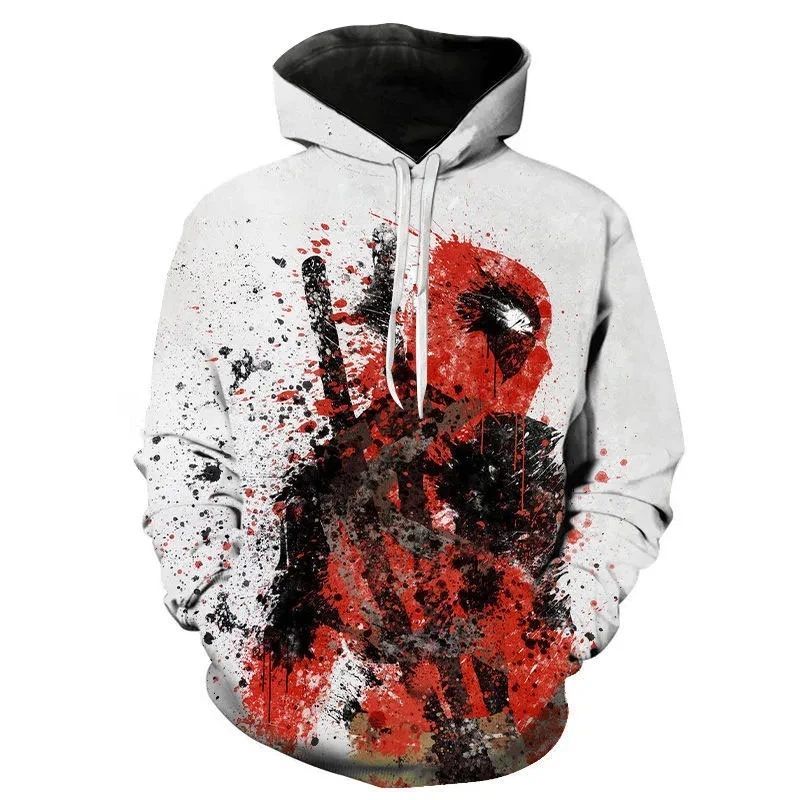 Sudadera con capucha con estampado 3D de Deadpool de Disney para hombre y mujer, ropa con estampado de dibujos animados, moletones extragrandes, pulóveres infantiles, fatos de treino