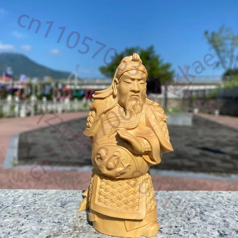Hand-Carved Boxwood Peach Garden Three Sworn Brothers Statue - 4