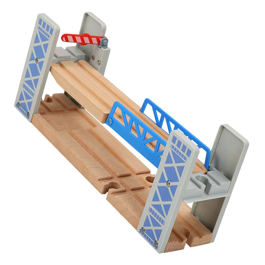 مجموعة واحدة من مسار جسر القطار الخشبي المرتفع DIY توسيع السكك الحديدية لجسر مسار القطار للأطفال #1