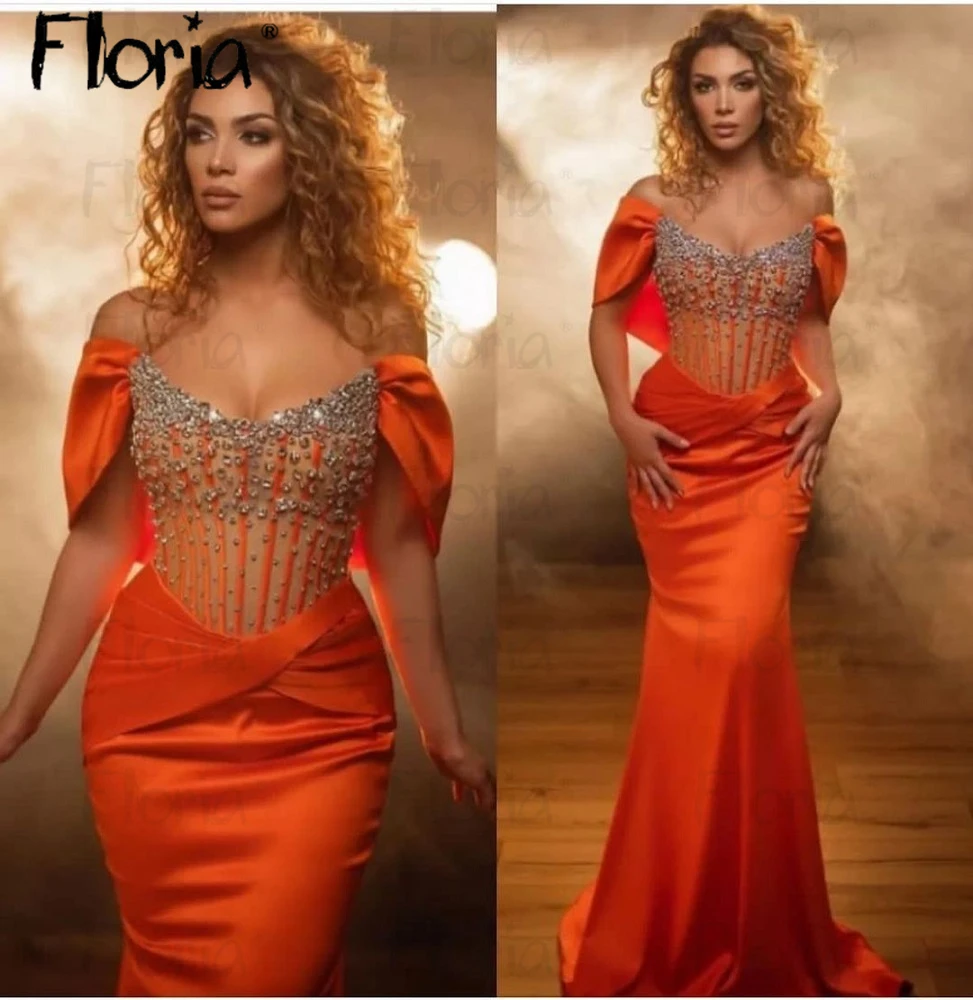 Vestido De noche negro y naranja para niña, traje Formal con cuentas y corsé, diseño único africano, ideal para fiesta y desfile