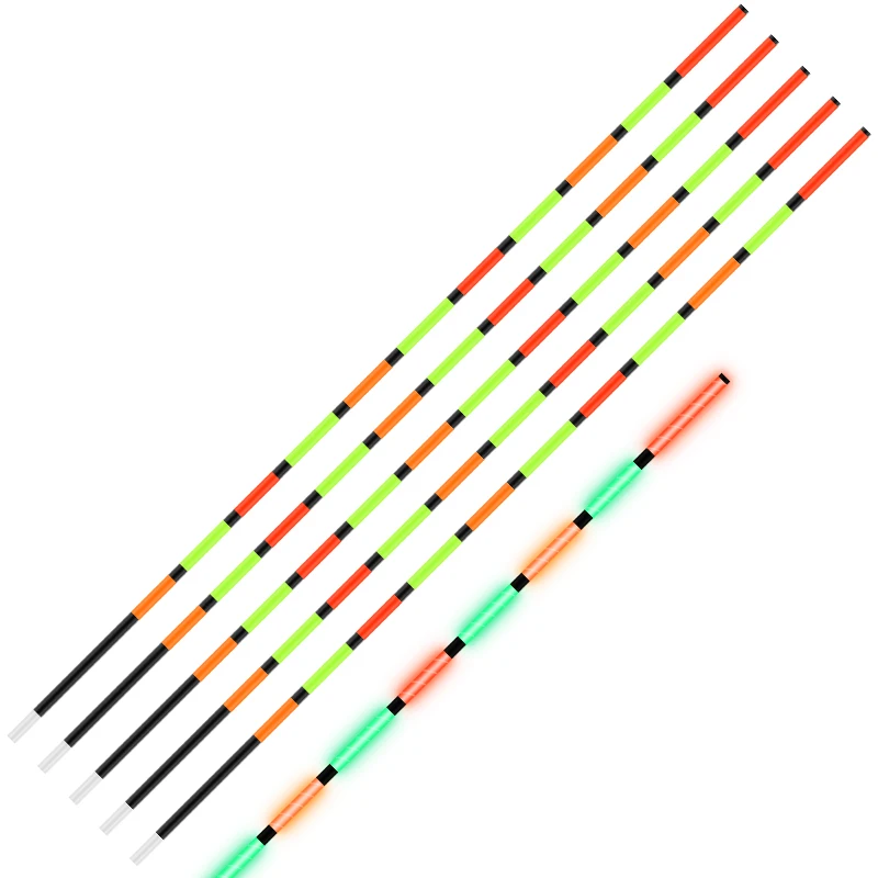 5PIECES Float Tail Fiber+1 Tube 20CM*1.5MM 20CM*1.2MM Day and Night Using Lake River Sea DIY Fiber Tool Tackle Accessories