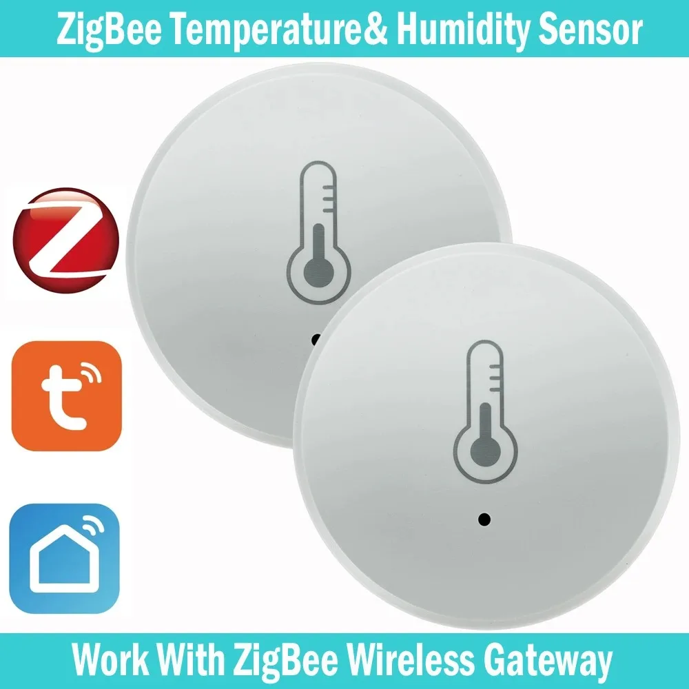 Tuya Zigbee temperatuur- en vochtigheidssensor Spraakbesturing Intelligente thuishygrometer Real-time monitoring Stem zonder batterij