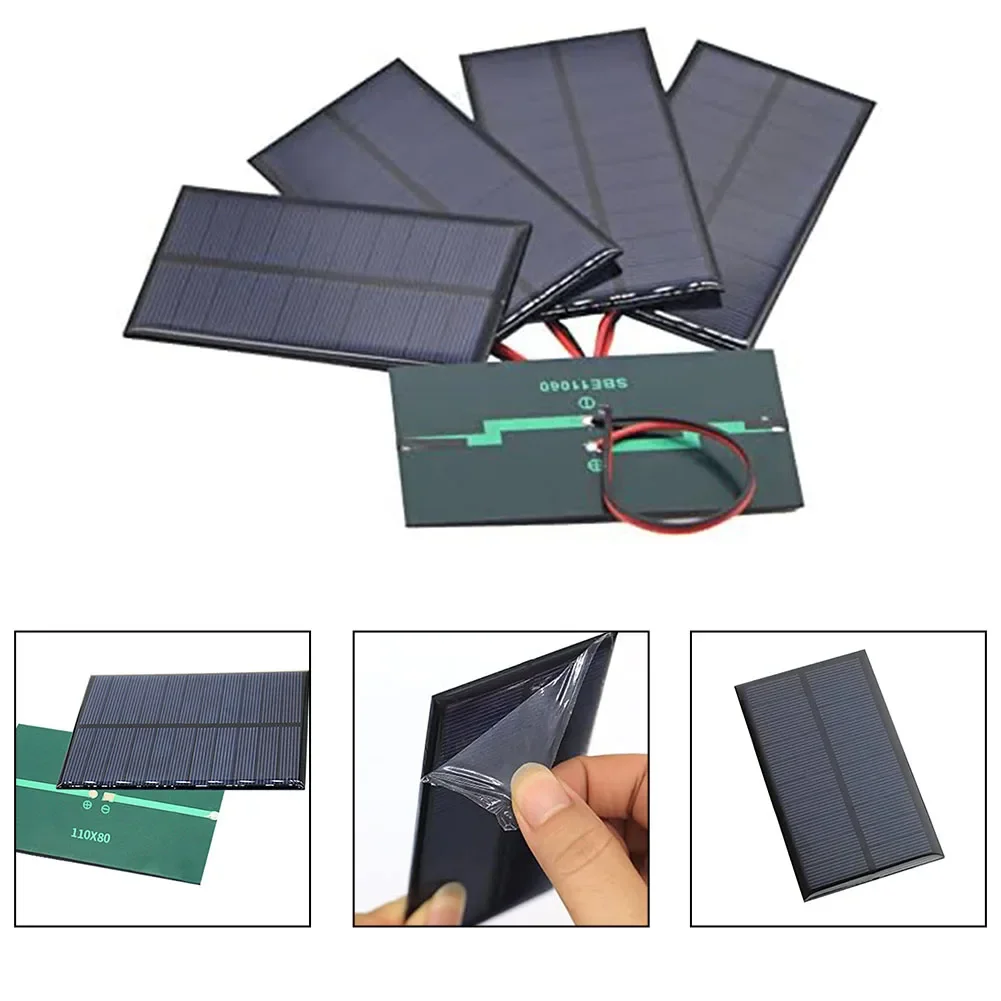 5PCSSolar Panel MicroSolar Board Portable Fast Charger Polysilicon DIY Solar Cells System Mini Outdoor Battery Charger