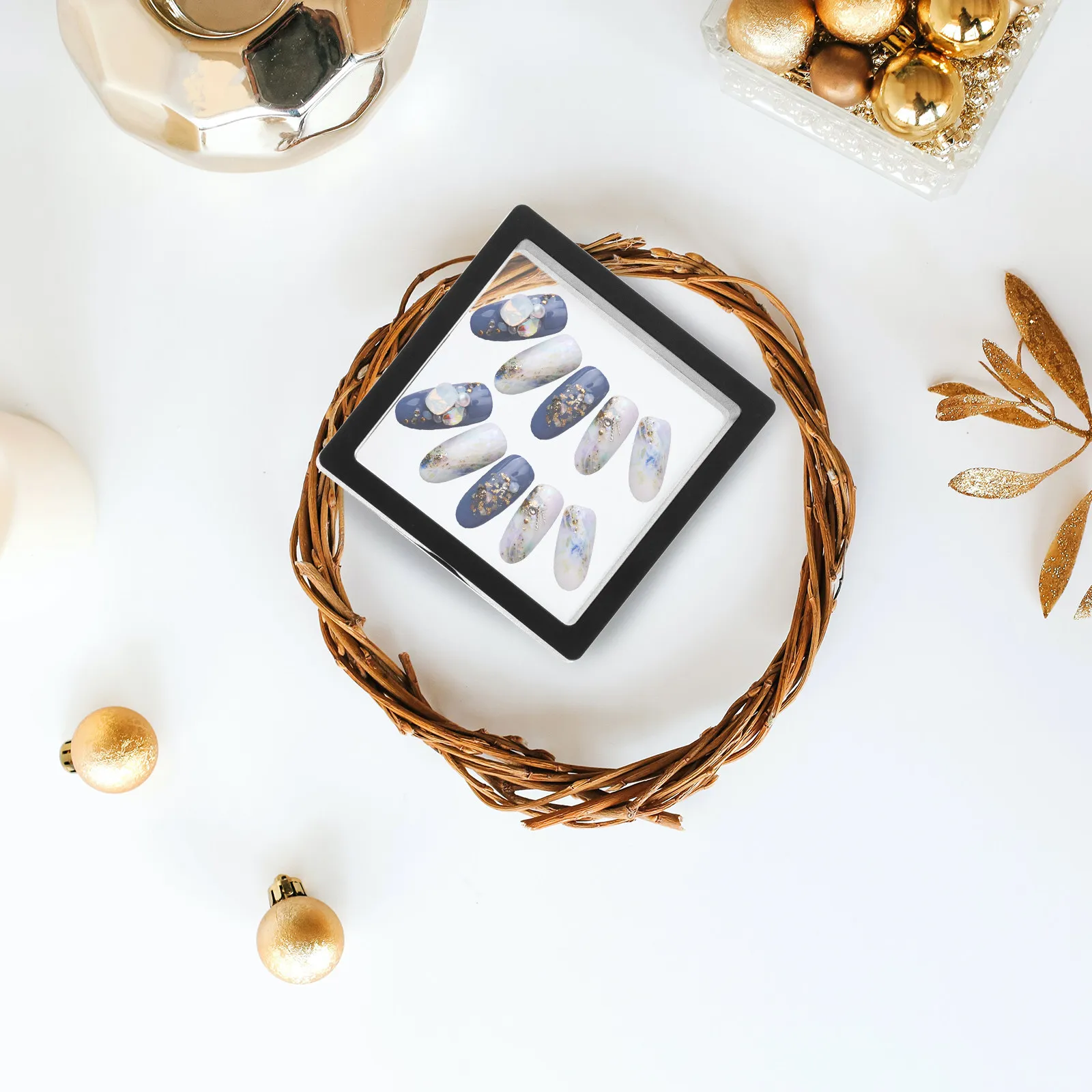 

Набор из 5 прозрачных коробок-раскладушек для хранения накладных ногтей, колец, браслетов, ювелирных изделий, органайзер для демонстрации, принадлежности для маникюрного салона