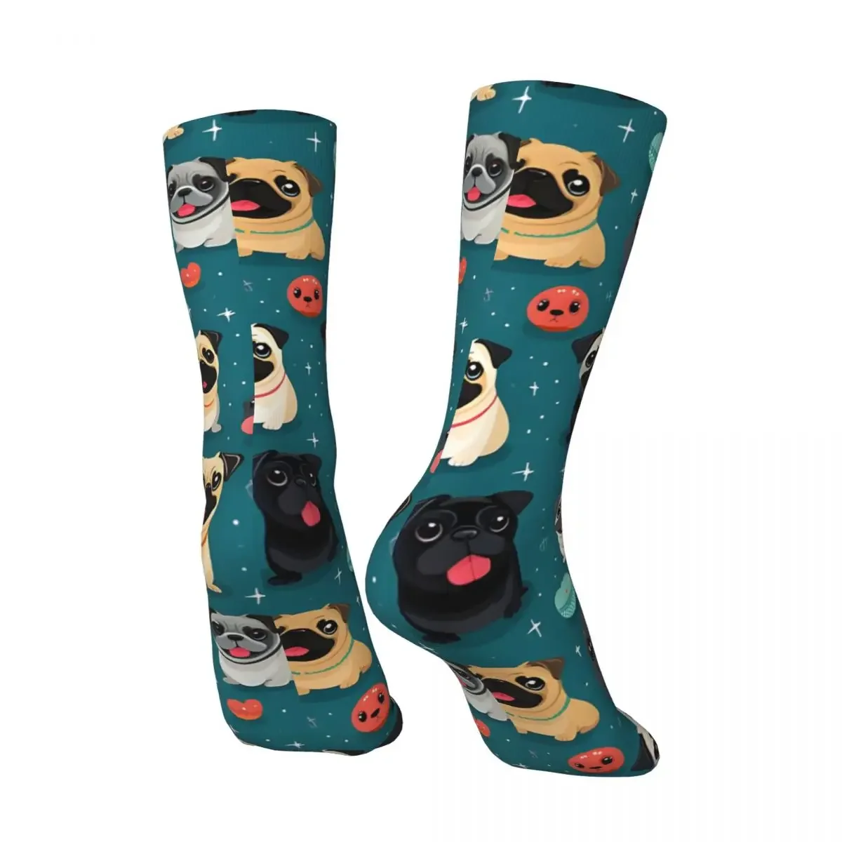 Crazy compression Cupcake Pugs A Cute And Adorable Image Sock for Men Vintage Quality Pattern Crew Sock Novelty