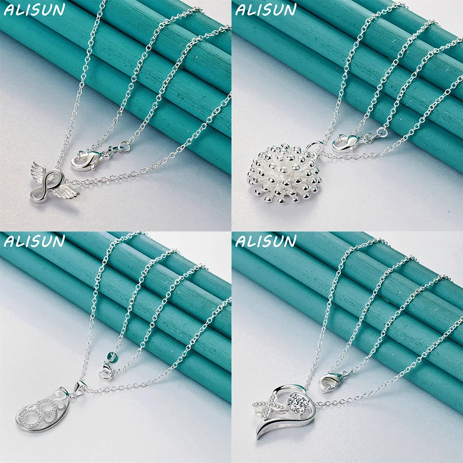 

ALISUN 40-75cm 925 Sterling Silver Design Pendant Necklace For Women Men Charm Trend Birthday Gifts Fashion Party