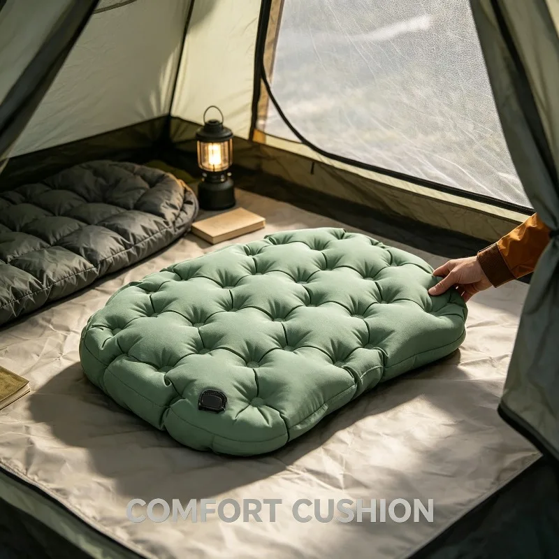 Inflatable Seat Cushion Portable Foldable Moisture-Proof Sitting Pad for Outdoor Camping Travel Home and Office Use
