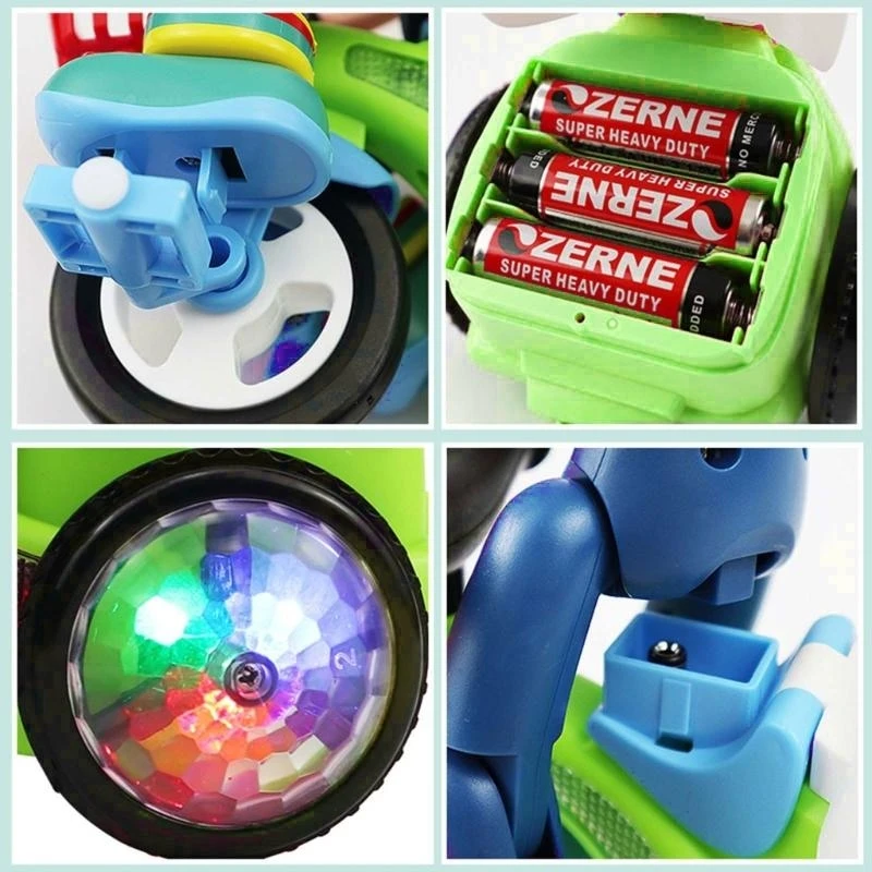 Y4QA Rotation Stunt Musical Musical Toy Toy Child Toy Toy Tricycle Kids Fains Fight Gift