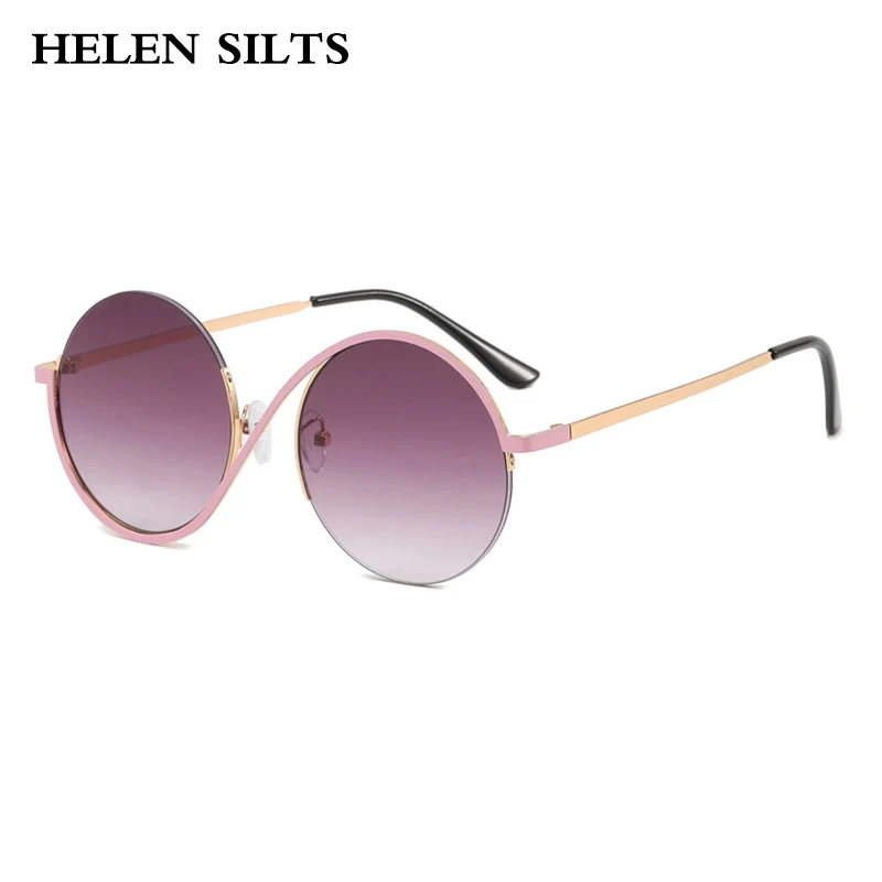

Fashion Metal Half-Frame Round Sunglasses Women Fashion Vintage Trending Sun Glasses Men Punk Luxury Brand Designer Sun Glasses