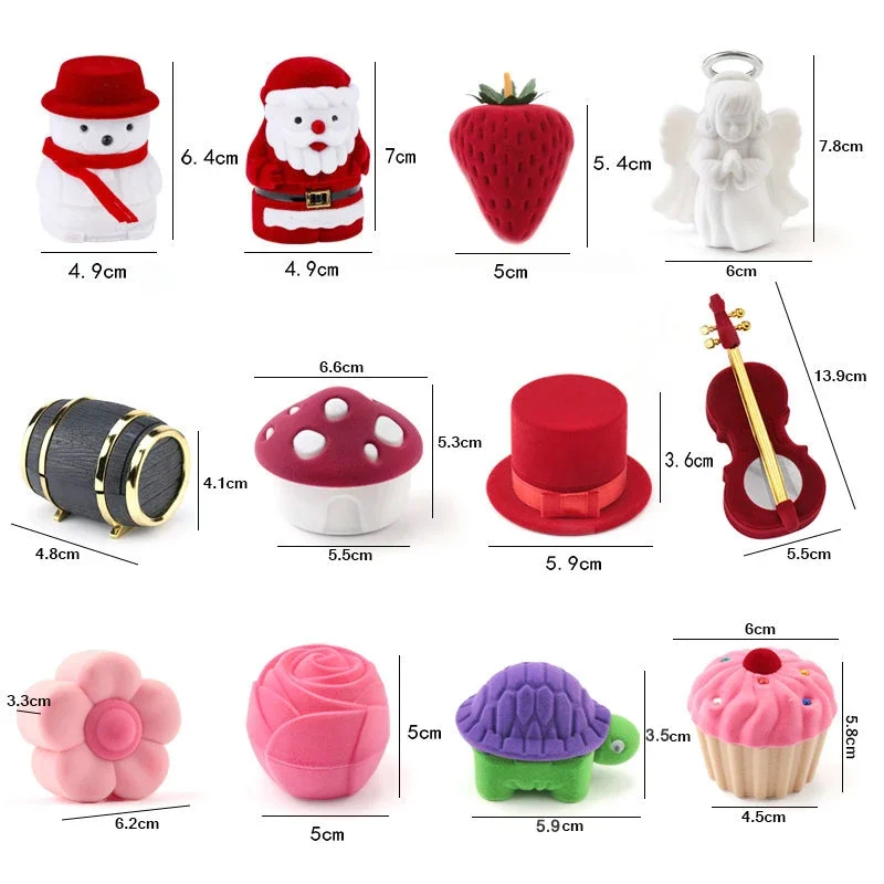 قطعة واحدة صندوق مجوهرات مخملي هدية حاوية علب خاتم الزواج صندوق خاتم حامل أقراط لعرض المجوهرات وحزمة المجوهرات