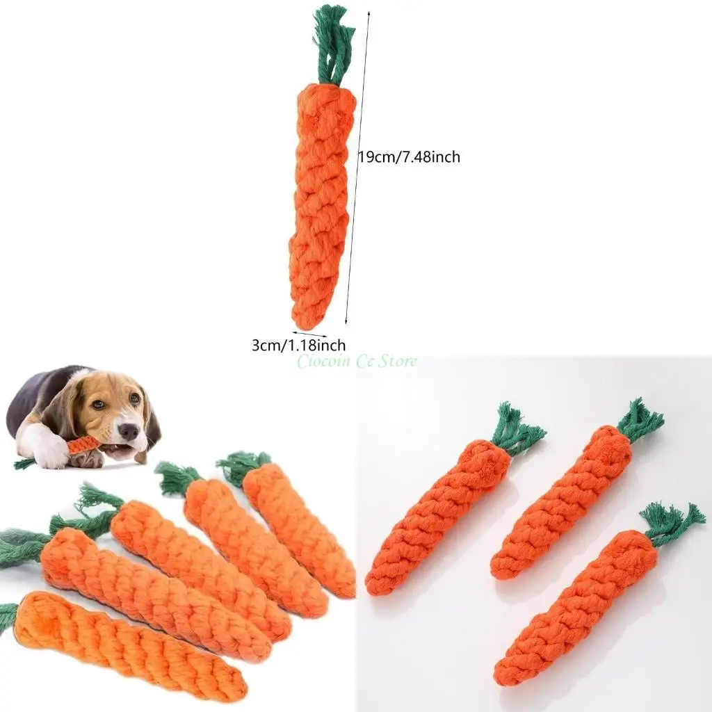 

X90F Высококачественная хлопчатобумажная веревочная игрушка ручной работы хлопчатобумажной веревочной моркови для питомца Shewe