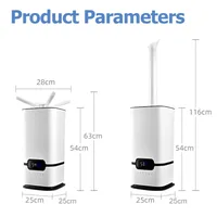 Humidificateur d'air industriel à ultrasons, 16L, 100-240V, brume de supermarché commerciale muette, brumisateur, vaporisateur 5