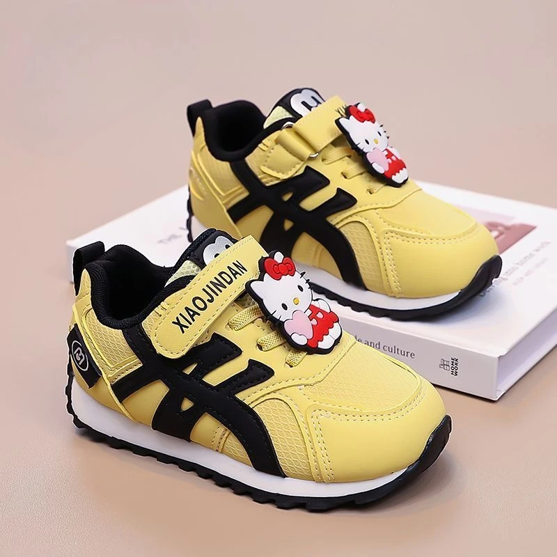

Kawaii Hello Kitty Sanrio, детская удобная теплая спортивная обувь с милым рисунком, противоскользящие кроссовки, обувь на плоской подошве, подарок для детей