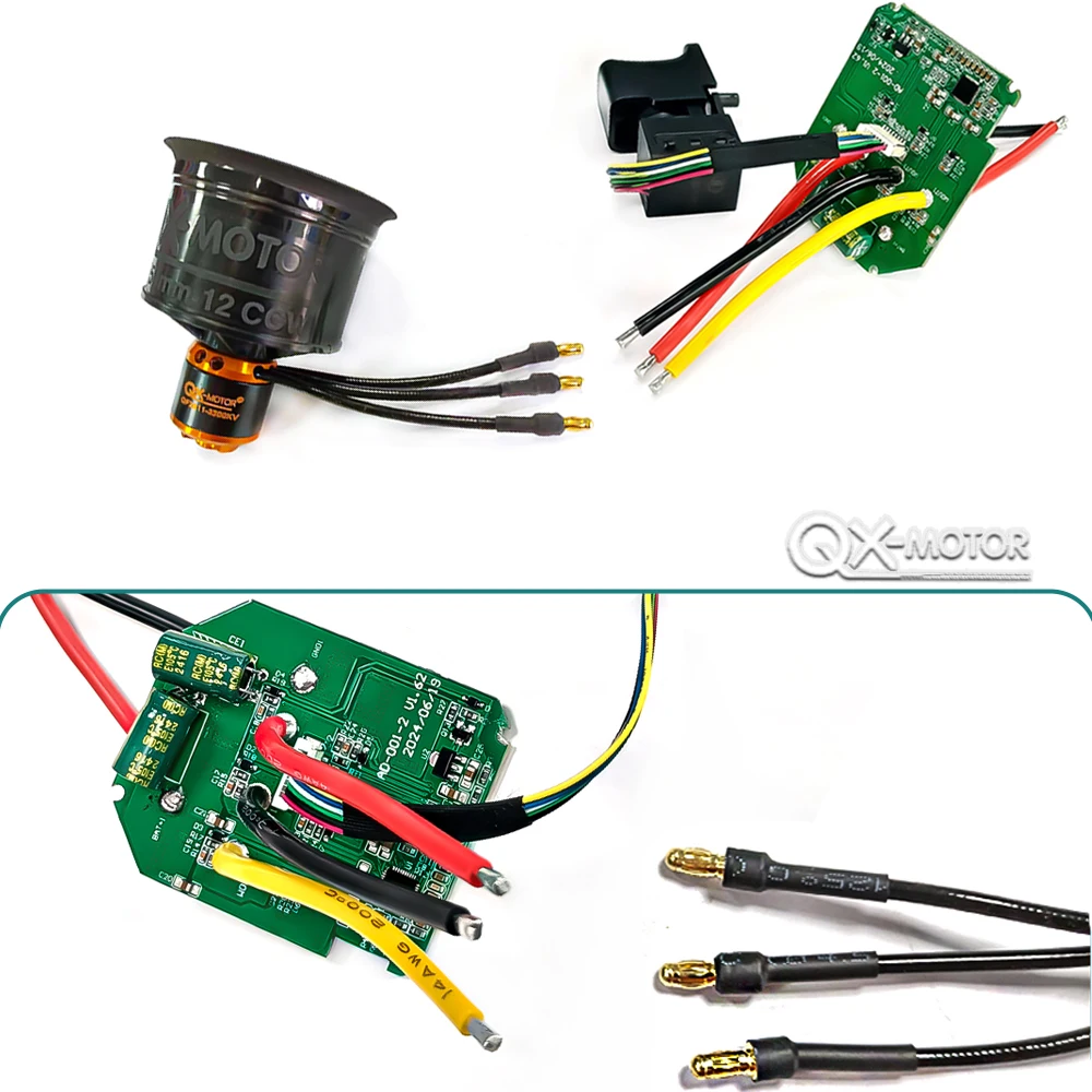 

Brushless motor circuit board 1000watt controller (with switch)and 50mm EDF 12 blades fan CCW 3300KV for violent fan accessories