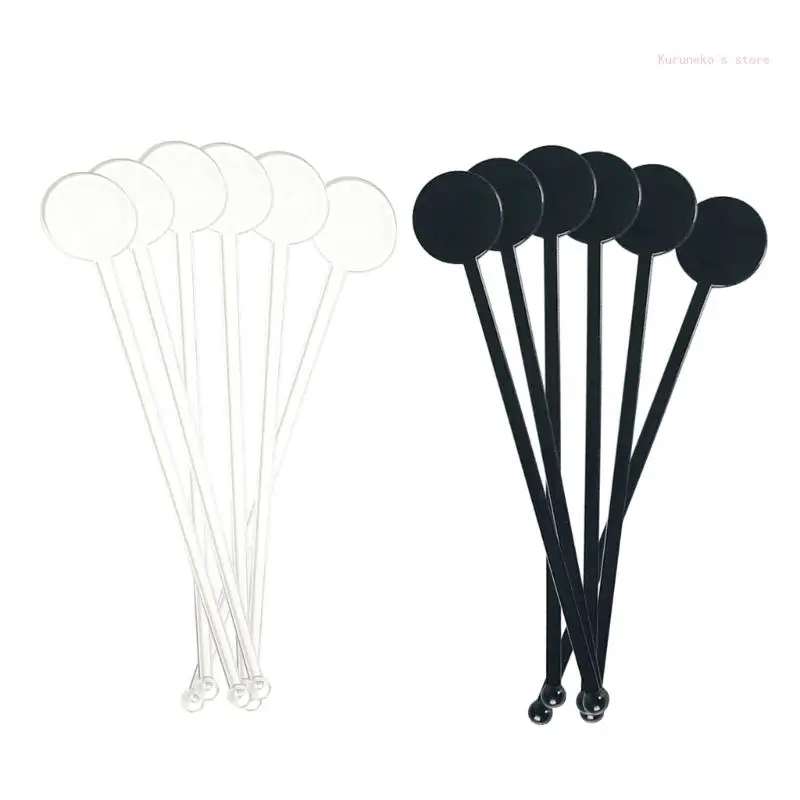 

Pack of 100 Round Tip Cocktail Stir Practical Beverage Stirrers for Party