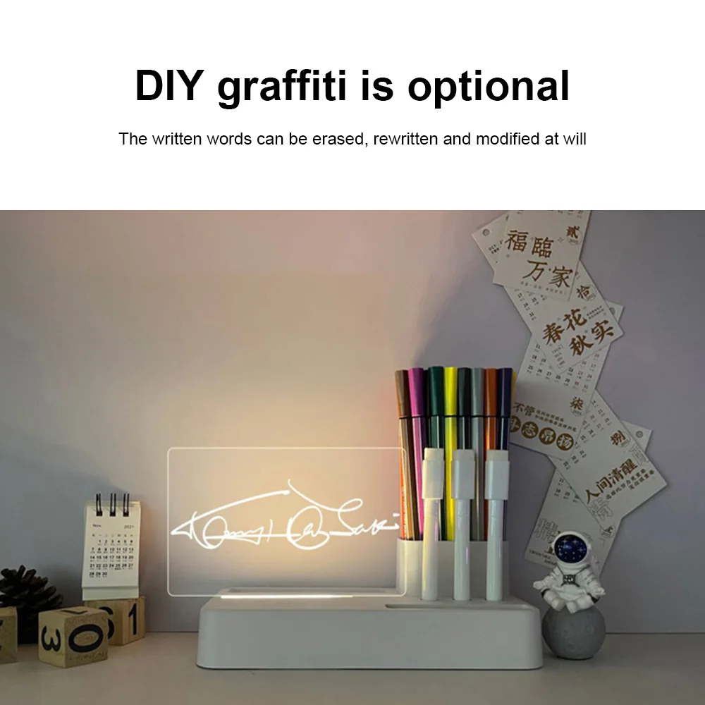 Placa de Nota LED com Caneta, Creative Night Light, USB Message Board, Holiday Light, Decoração Lâmpada, Presentes para Crianças, Namorada