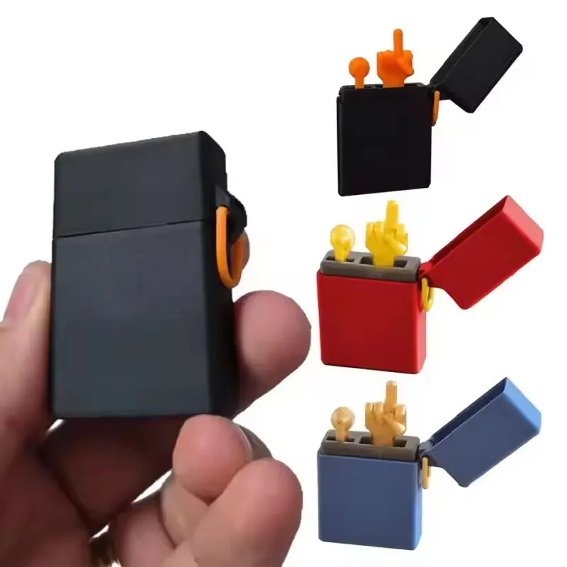 3D Printed Middle Finger Prank Model | Funny Gift for Birthday Desk Decoration Quit-Smoking Buddy Fake Lighter Surprise Box Toy
