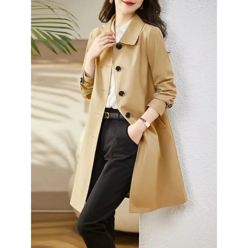 Trench Coat for Women 2023 New in Fashion Korean Style Clothes Oversized Vintage Solid Casual Female Coat Elegant Womens Jackets