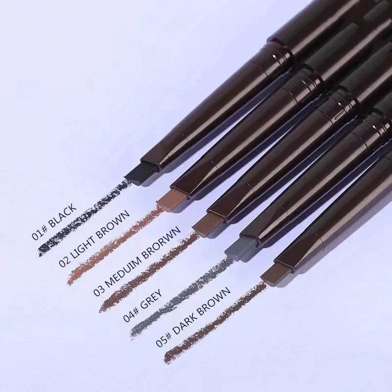 2 in 1 Eyebrow pencil professional Cosmetics makeup for women 5 Colors Waterproof Eyebrow Tattoo brush Long Lasting eyebrow pen