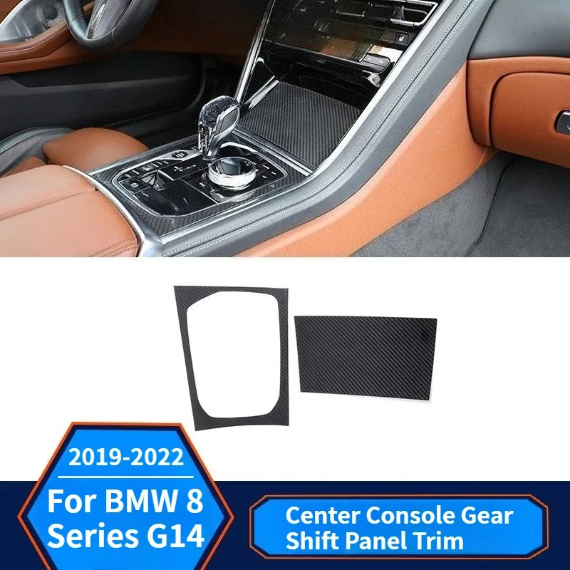 

For BMW 8 Series G14 Real Dry Carbon Fiber 19-2022 Interior Center Console Gear Shift Panel Cover Trim Modification Accessories