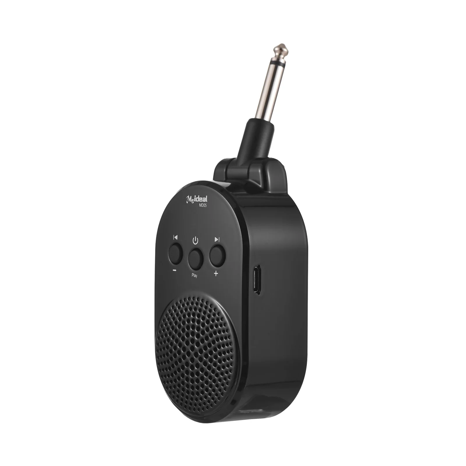 5W Guitar Amp BT Portable Plug-in Speaker for All Electric Guitars Wind Instruments Type-C Rechargeable 270° Rotatable Plug Play