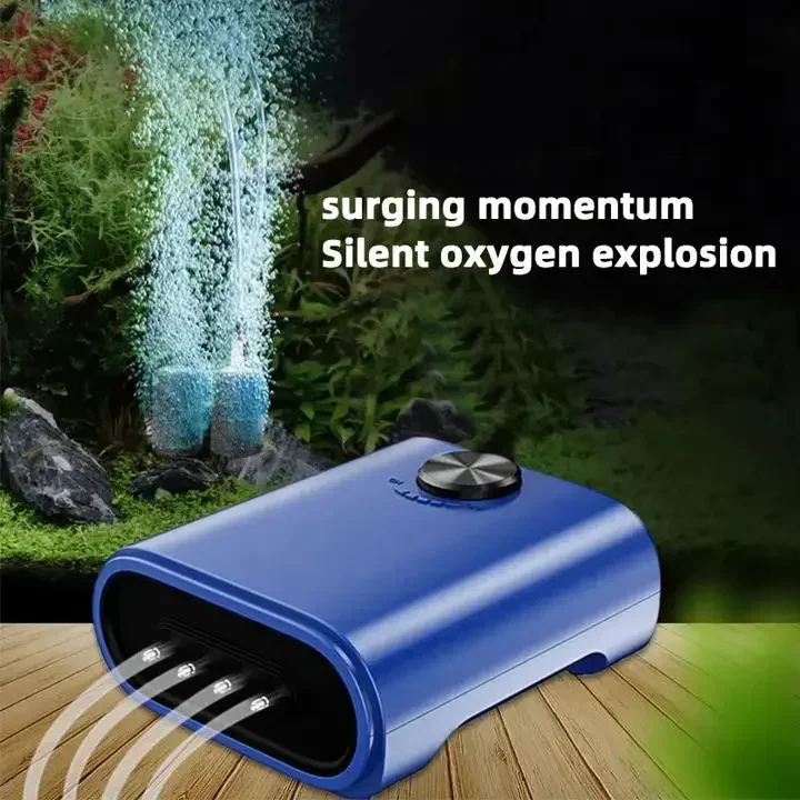 Silent Aquarium Oxygen Air Pump with Check Valve Fish Tank Four Holfs Large Oxygenator Aquarium Air Compressor Aerator 3W 9W 14W