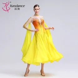 B-24168 New Women Modern Dance Rhinestone Color Diversity Dress Ballroom National Standard Waltz Competition Performance