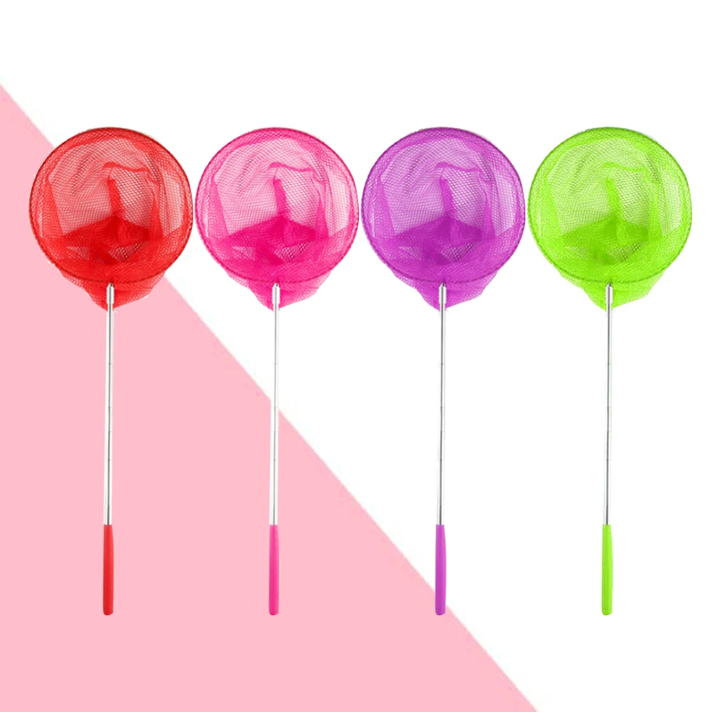 4 pezzi reti da pesca allungabili design telescopico strumento di cattura insetti in acciaio inossidabile per bambini esplorazione all'aperto colore casuale