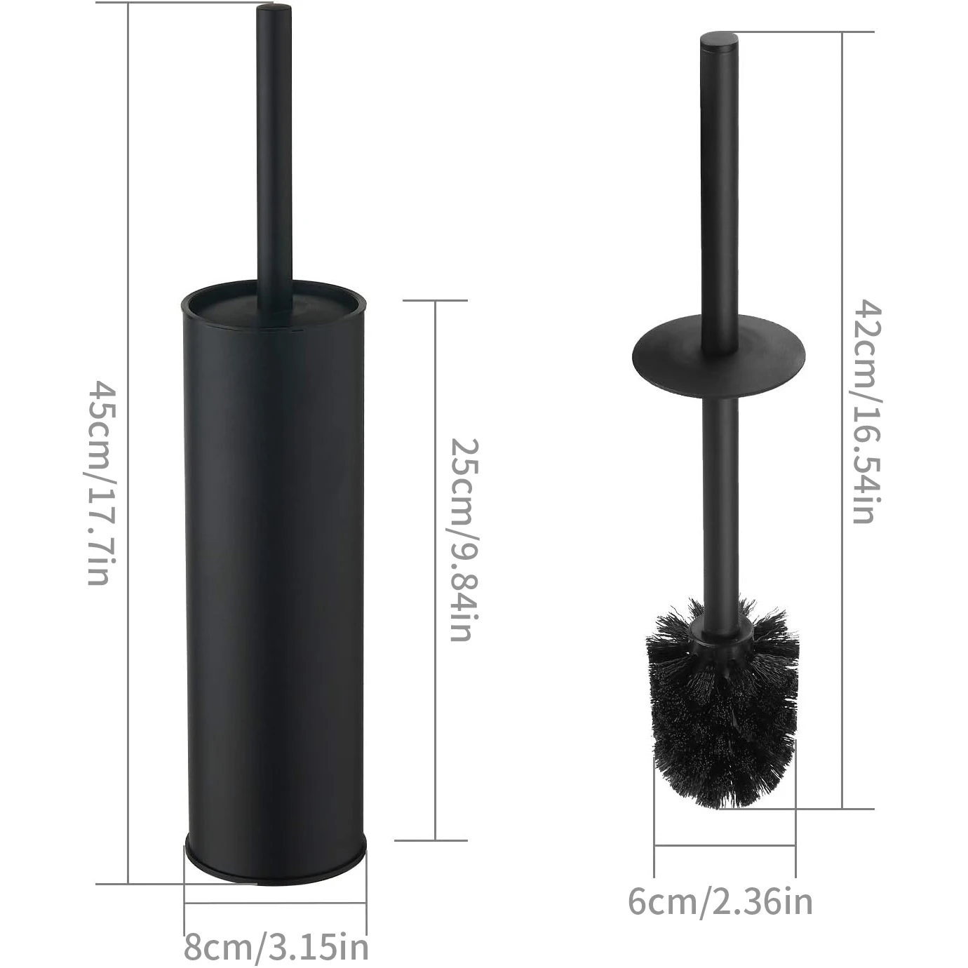 Toilet brush vertical 304 stainless steel household deep cleaning toilet seat and plug combination with lid toilet brush durable