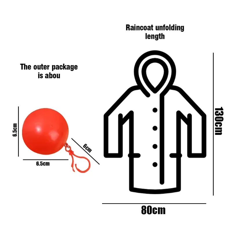 Portable Disposable Raincoat Ball Waterproof Keychain Compression Pocket Balls Outdoor Emergency Ponchos Balls Travel Rain Cover