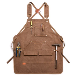 Canvas Denim Apron Smock With Pocket House Work Pinafore Garden Cleaning Pinny Canvas Apron Kitchen Accessorie Cowboy Apron CooK