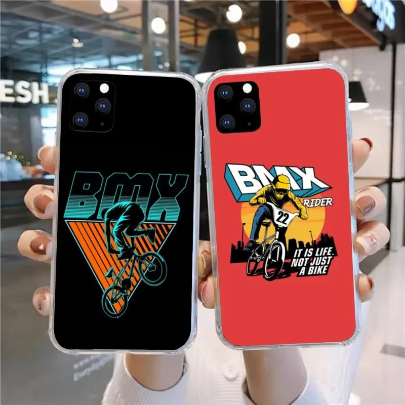 Casing ponsel sepeda BMX untuk Huawei P50 P40 P30 Pro Mate 40 30 Pro Nova 8 8i Y7P penutup telepon bening Honor