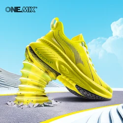 ONEMIX Top Cushioning Running Shoes Suitable for Heavy Runners Lace Up Sport Shoes Non-slip Outdoor Athletic Sneakers for Men