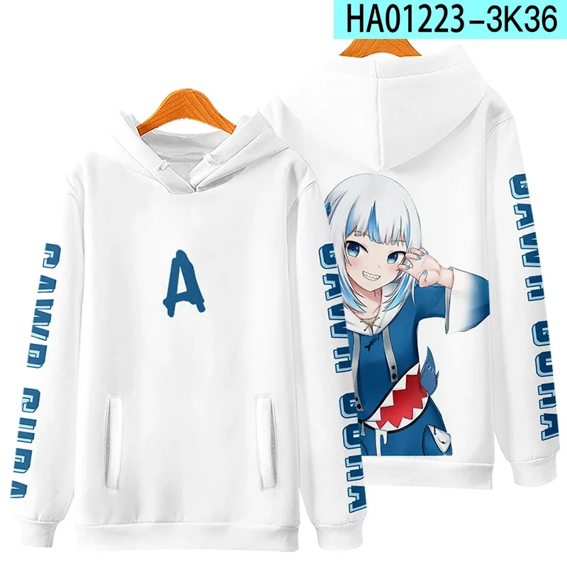 Hololive VTuber Kawaii Gawr Gura 3D Printed Hoodies Sweatshirts Men/Women Tracksuit Pullover Y2k Hoodie Harajuku Cosplay Costume